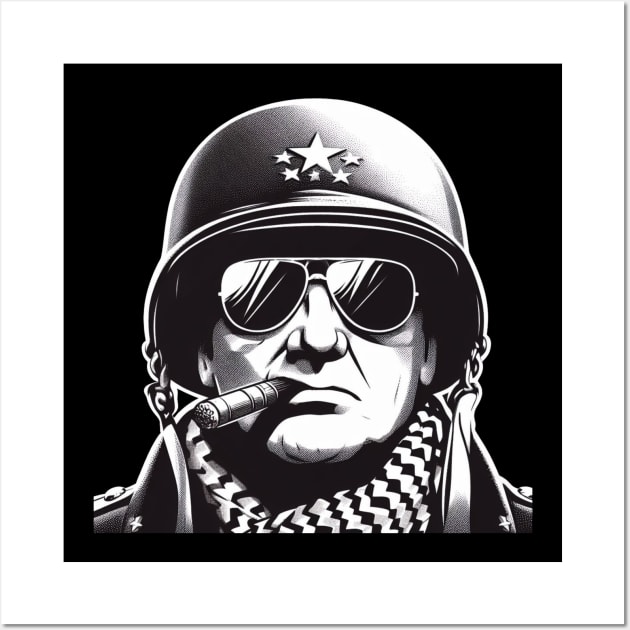 Legendary General George S. Patton Sketch Art T-Shirt Wall Art by BattlegroundGuide.com